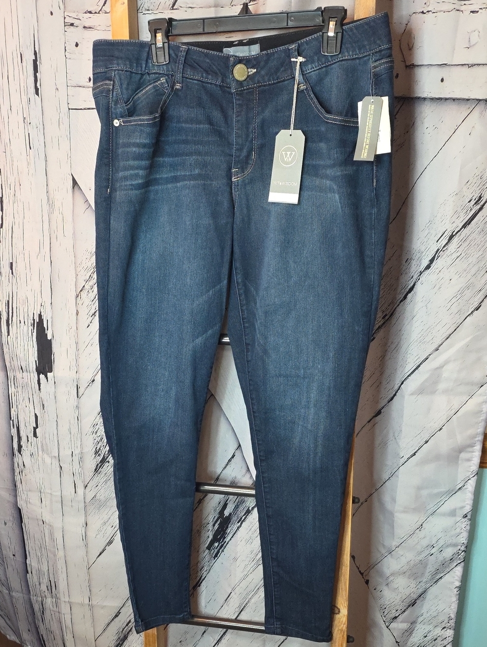 Wit & Wisdom Women's Dark Blue Stretch Denim 16W Ab Solution Jegging Jeans